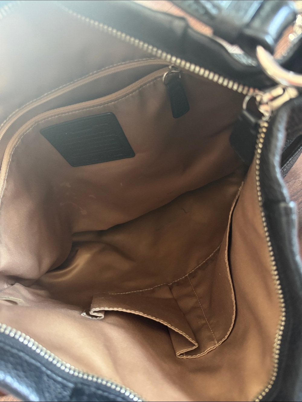 Vintage Coach Full Grain Black Leather Crossbody Hobo Bag - Picture 2 of 5